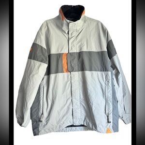 BONFIRE Men's SNOWBOARD SKIING Silver series Gray and Orange Jacket Sz L